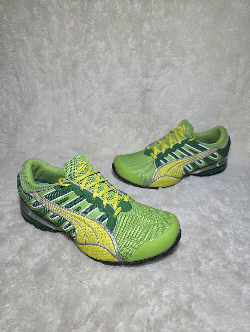 Puma 10Cell Archtec Green Running Shoes Mens US 8.5 Athletic Sneakers Y2K Lime